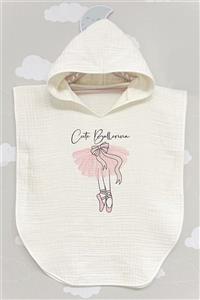 BabyLimon Cute Ballerina 4 Kat Müslin Kapüşonlu Panço For Baby Serisi