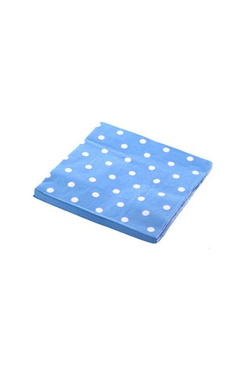 whiteavm Peçete Puantiyeli Mavi 33x33 Pk20