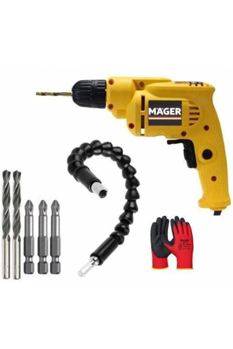 Mager Mgr10550drs Elektrikli Darbesiz Matkap 6 Adet Uç Spral Akrobat Başlık
