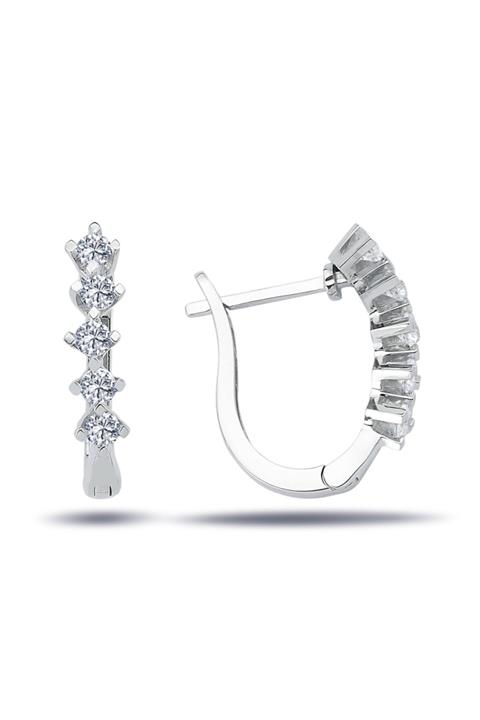 Lova Kadın Pırlantalı Nilüfer Halka Küpe - 3010027