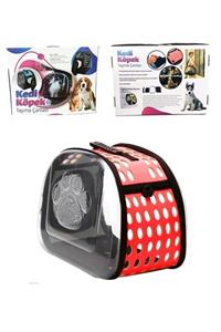 Maxisol Şeffaf Kedi Köpek Taşıma Çantası 42 X 26 X 35 Cm Özel Kutusunda Kırmızı