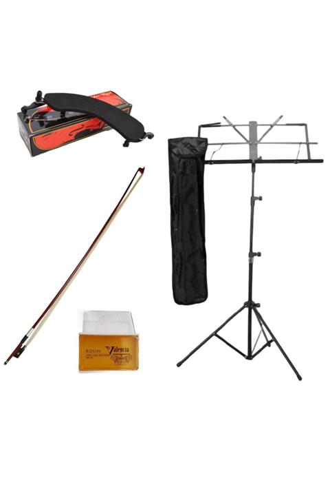 Tekin müzik 4/4 Keman Arşe + Reçine + Nota Sehpası + Keman Yastığı Set