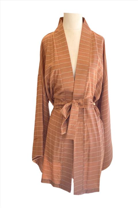 ERW'S Kahverengi Sporty Midi Kimono