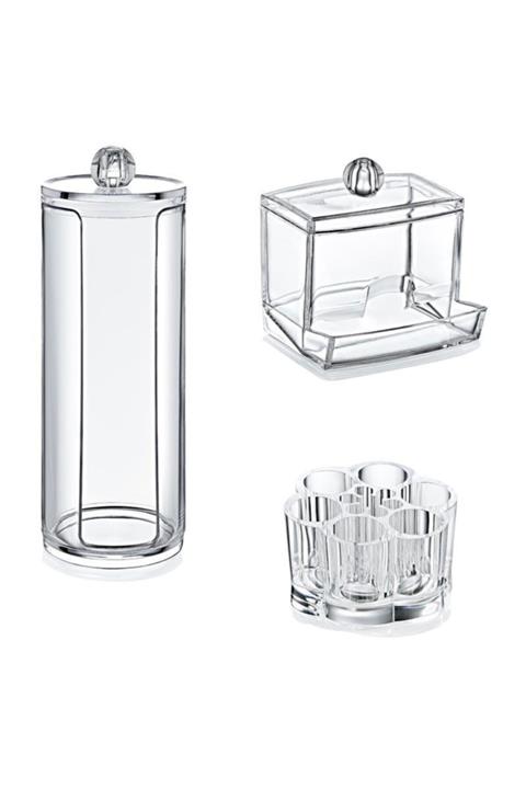 pazariz 3'lü Makyaj Set Organizer Akrilik