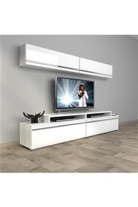 Decoraktiv Ekoflex 5 Mdf Tv Ünitesi Tv Sehpası Parlak Beyaz