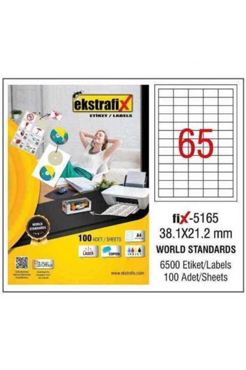 Tekin Ozalit Ekstrafix Fix-5165 Lazer Etiket 38.1x21.2mm