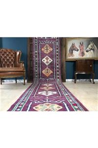 Soho Antiq El Dokuma Vintage Mor Uzun Yün Yolluk 87 X 400 Cm