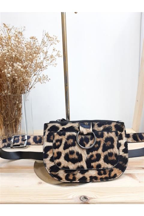 OYAMODA Leopar Desenli Bel Çantası