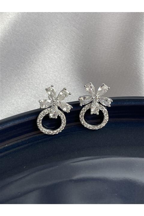 SAJA JEWELRY Zirkon Taşlı Çiçek Küpe