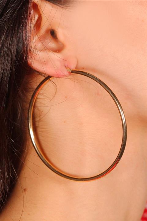 Adil İdil Kuyumculuk Büyük 14 Ayar Halka Küpe