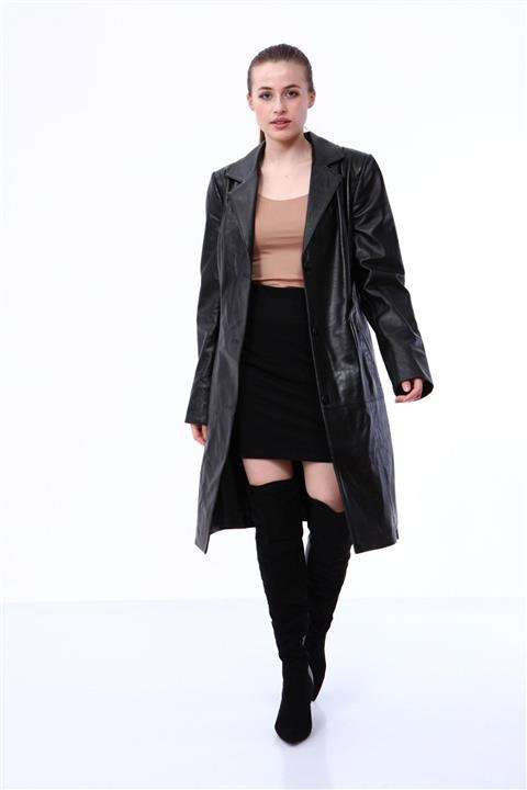 Nefertiti Ella Kadın Deri Pardesü