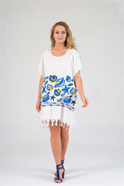 Arven Bayaz Deniz Kabuklu Tunik,pareo