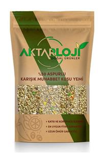 aktarloji %50 Aspurlu Karışık Muhabbet Kuşu / Papağan Yemi 2 Kg