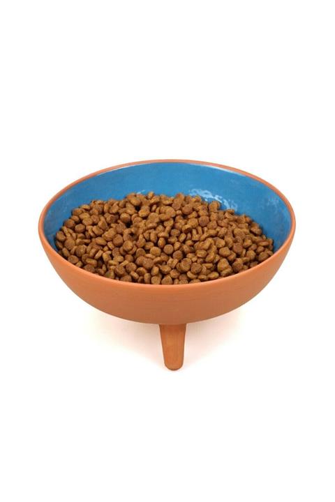 YRM ÇÖMLEK Yörem Çömlekçilik Ayaklı Sırlı Çömlek Kedi Maması Kabı