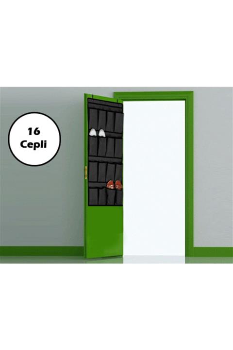 pro ithalat 16 Cepli Kapı Arkası Çok Amaçlı Organizer - Siyah
