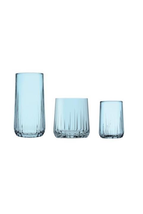 Paşabahçe Nova Bardak Seti Takımı 18 Prç. Su Meşrubat Bardağı 3 Boy Mavi