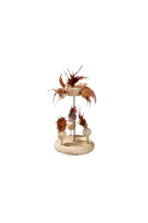 See Me Karlıe Yaylı Kedi Oyuncağı 25x15cm Bej