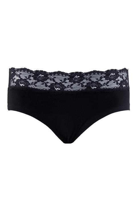 Blackspade Kadın Siyah %95 Pamuk Dantelli Slip