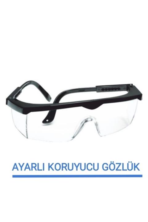 EMİRHANNALBUR Eltos Koruyucu Gözlük Ayarlı Çapak Gözlüğü Şeffaf