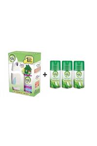 Green World Oda Parfümü Makine+ Bir Adet Yedek Sprey+ Yağmur Ferahlığı Kokusu Yedek Sprey 3x250ml