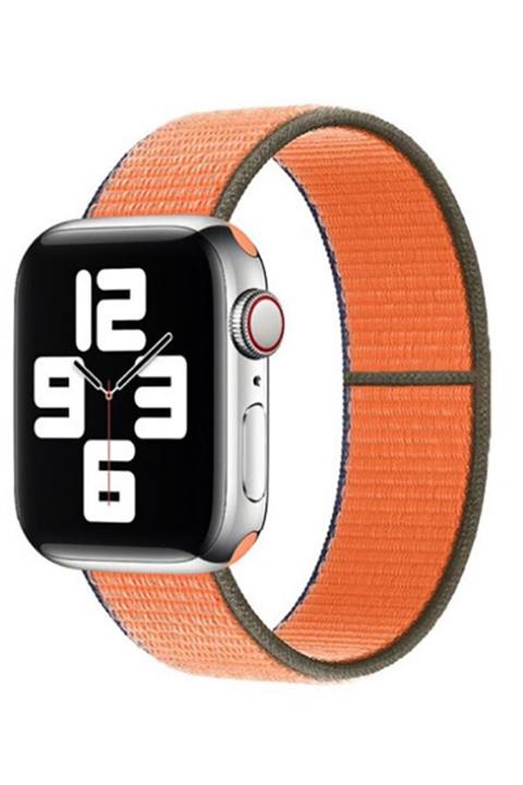 Apple Watch 1 2 3 4 5 6 Se 44 Mm Örgülü Lüks Kordon Kumquat + Popsocket