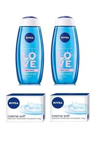 Nivea Duş Jeli Love Splash 500mlx2 Adet + Creme Soft Sabun 2 Adet