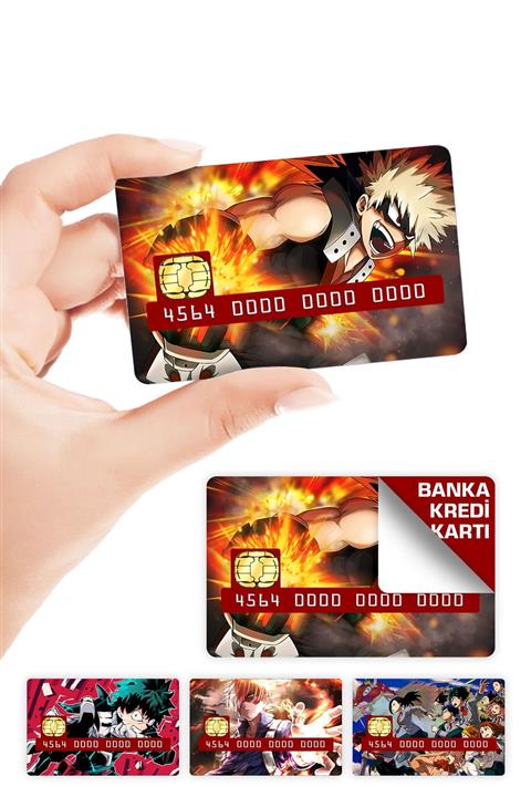 ZipZap My Hero Academia Kredi Kartı Kaplama Sticker 4 Adet Boku No Hero Academia