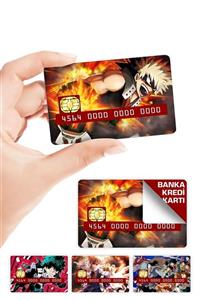 ZipZap My Hero Academia Kredi Kartı Kaplama Sticker 4 Adet Boku No Hero Academia