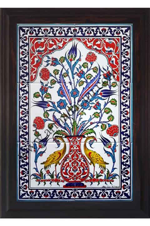 Armada Çini 40x60 Cm Ed 513 Sarı Sülünlü Eldekoru Çini Pano