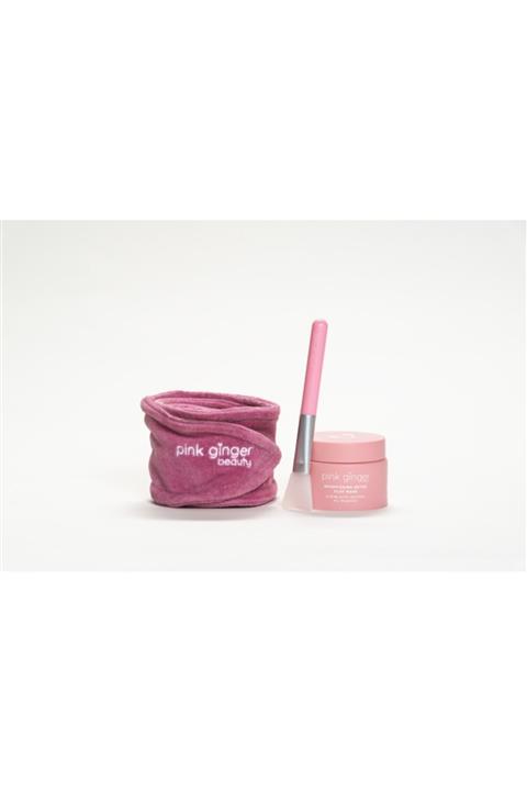 PINK GINGER BEAUTY Kil Maskesi Seti (kil Maskesi 50 Ml, Spatula Ve Bandana)