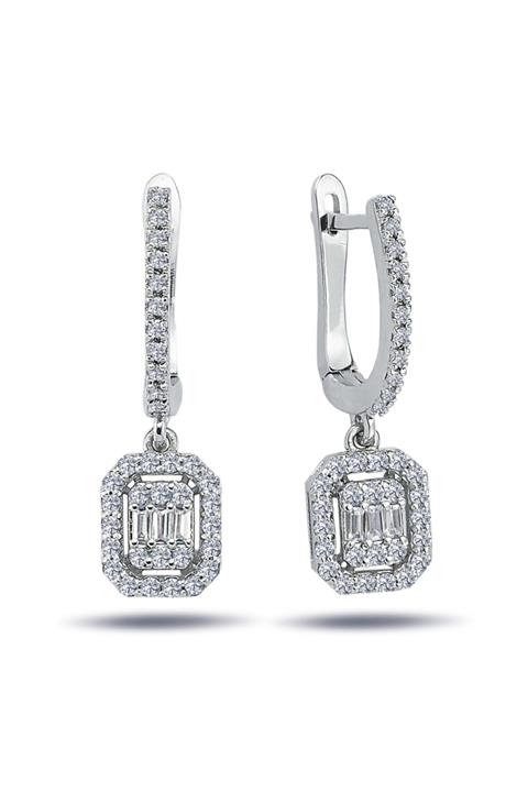 Lova 0,55 Karat Baget Pırlanta Küpe - 3010040