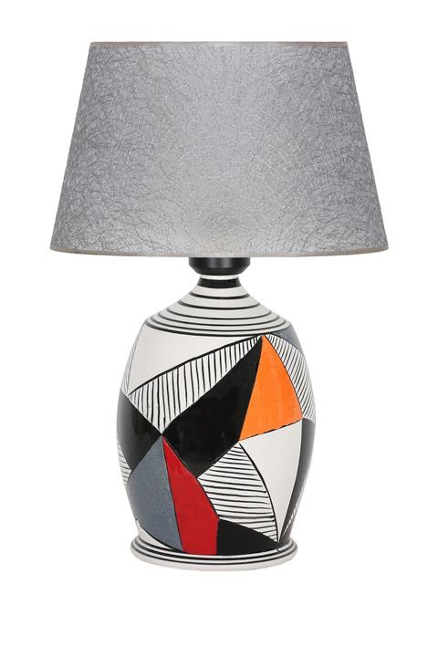 Vinner Origami Seramik Abajur - Gri Kırçıl