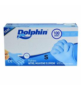 Dolphin Pudrasız Mavi Nitril Eldiven Küçük Boy (s) 100 Lü Paket