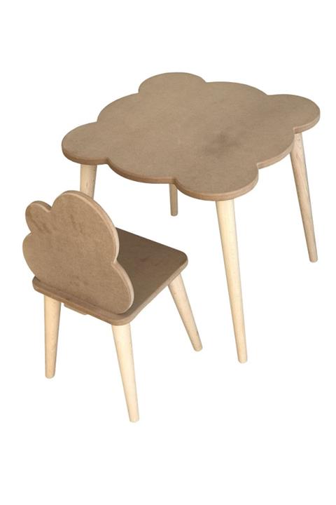 Buradadavar Hobi Ahşap Çocuk Aktivite Masa Sandalye Takımı