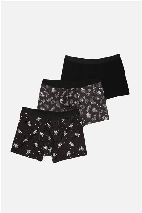 TRENDYOL MAN Siyah Erkek 3'lü Paket Boxer TMNSS21BX0050