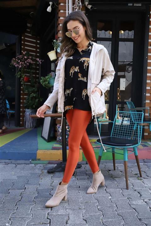 Nikadu Kapüşonlu Kordonlu Yağmurluk- Bej