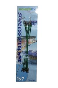 POWEREX 15cm. 10'lu Paket Klipsli Bilyeli Fırdöndülü Turna Çinekop Çelik Teli