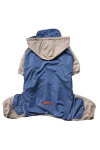 Pawstar Dark Blue Big Raincoat Rompers Koyu Mavi Köpek Tulum Yağmurluğu Büyük Irk Köpek Montu Köpek Kıyafeti