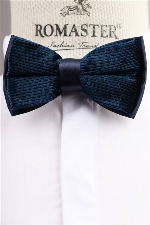 ROMASTER Lacivert Renk Kadifeli Erkek Papyon