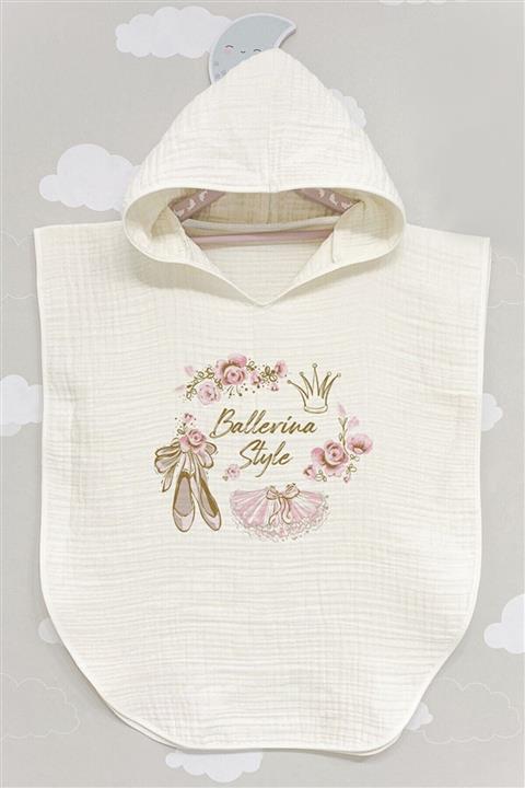 BabyLimon Ballerina Style 4 Kat Müslin Kapüşonlu Panço - For Baby Serisi