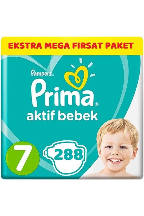 Prima Bebek Bezi Beden:7 (15+kg) Xx Large 288 Adet Ekstra Mega Fırsat Pk