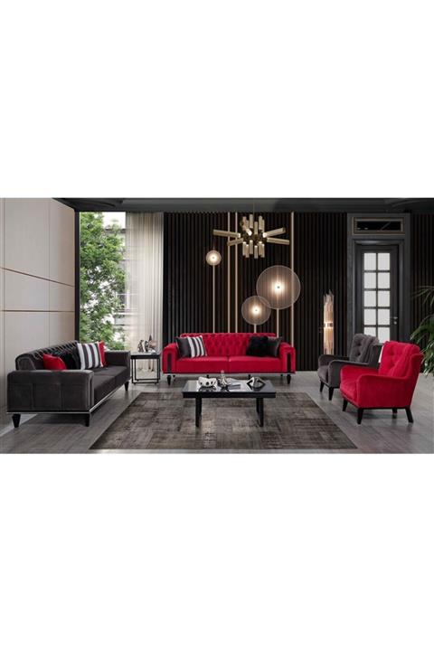 Evimo Beta Kırmızı Salon Takımı