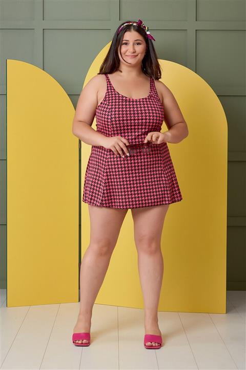 Büyük Moda Desenli Elbise Mayo