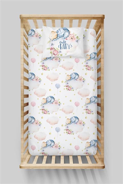 Tuğba Kuğu Organik Pamuk Saten Lastikli Çarşaf Seti 70 x 130 cm