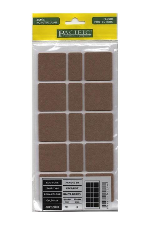 PACIFIC Yapışkanlı Keçe 6040br 40 X 40 Mm Kahverengi
