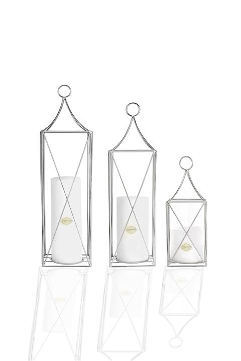 MumvemuM 3 Lü Gümüş Renk Ferforje Metal Mumluk ( Silver ) Ve 3 Adet Büyük Mum