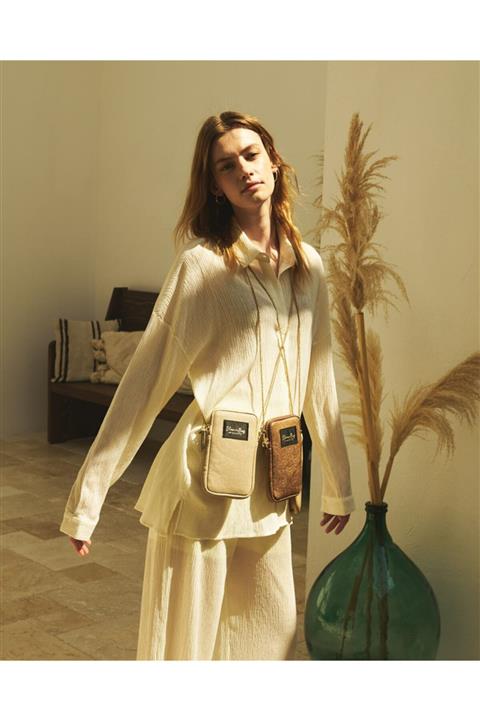 BloominBag Pure Shine Açık Krem Telefon Çantası