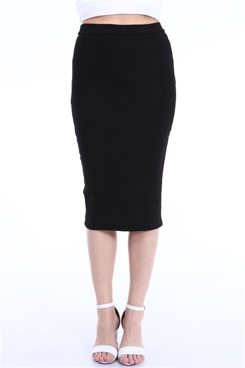 KİM Kİ O Kadın Siyah Kaşkorse Kalem Etek