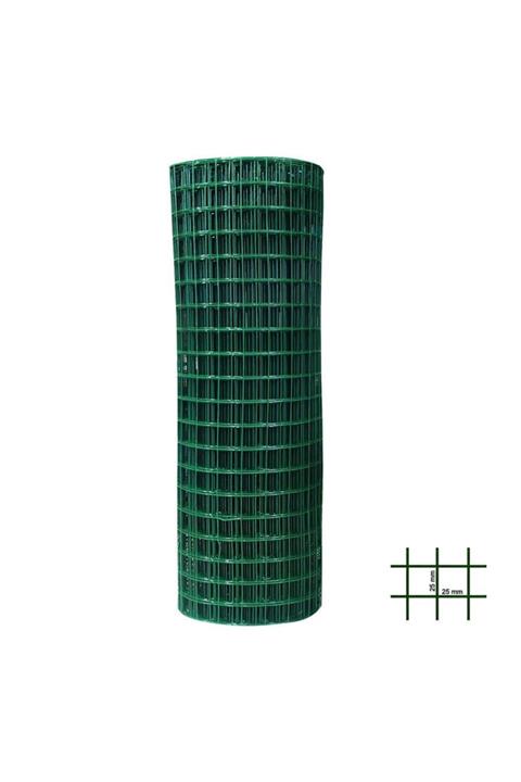 ÇINAR DİZAYN Puntalı Pvc Kaplı Çit Teli 50 Mm X 50 Mm Gözlü 100 Cm Yüksekliğinde 10 Mt