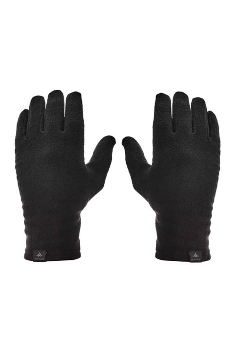 Quechua Unisex Yetişkin Siyah Polar Eldiven Bisikletçi Eldiveni